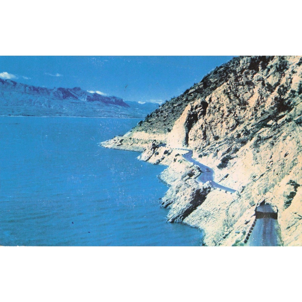 Vintage 1961 Buffalo Bill Reservoir Wyoming Postcard Cody Road Yellowstone VG - Picture 1 of 2